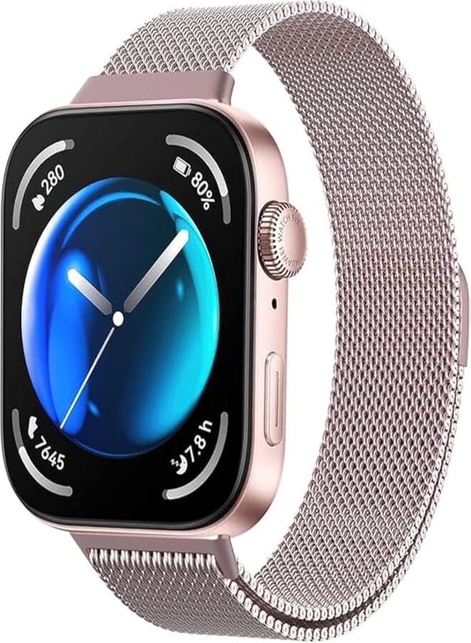 Next Store Band Compatible with Huawei Watch Fit 3 2024, Magnetic Loop Band, Classic Business Stainless Steel Wristbands Metal Mesh Wristband Compatible with Huawei Watch Fit 3